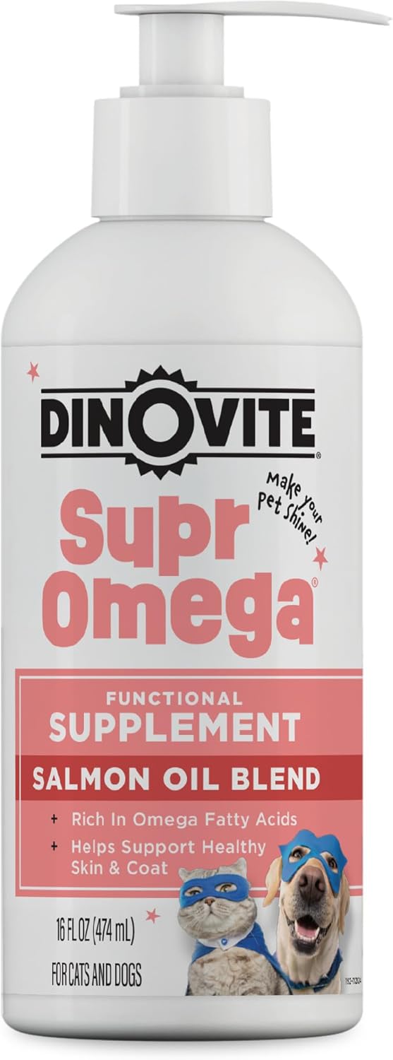 Dinovite SuprOmega Wild Caught Salmon Oil for Dogs & Cats 16 Fl.Oz.