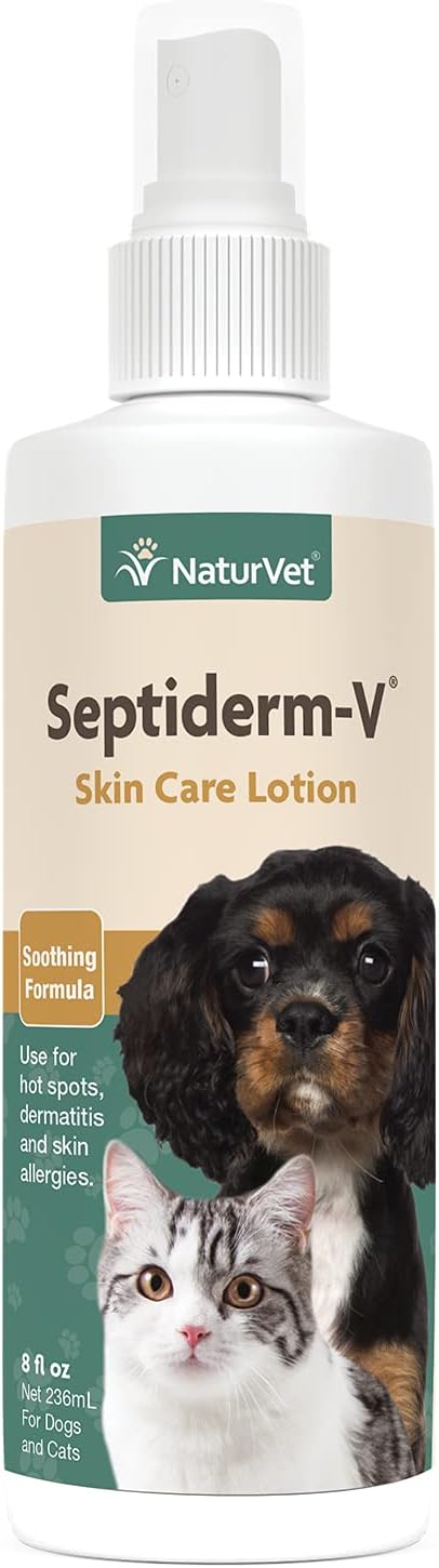 NaturVet Green Tree Septiderm-V Skin Care Lotion for Dogs & Cats 8 Fl.Oz.