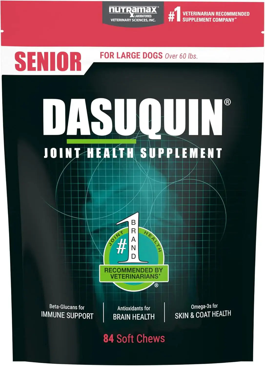NUTRAMAX - Nutramax Dasuquin Joint Health Supplement for Large Senior Dogs 84 Masticables - The Red Vitamin MX - Cuidado De Cadera Y Articulaciones Para Perros - {{ shop.shopifyCountryName }}