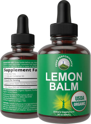 PEAK PERFORMANCE - Peak Performance USDA Organic Lemon Balm Tincture 60Ml. - The Red Vitamin MX - Suplementos Alimenticios - {{ shop.shopifyCountryName }}