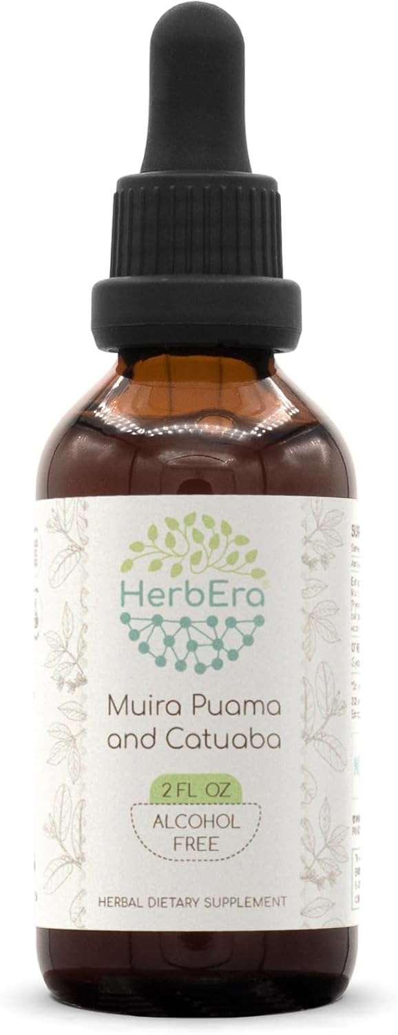 HerbEra Muira Puama and Catuaba B60 Alcohol-Free Herbal Extract Tincture 2 Fl.Oz.