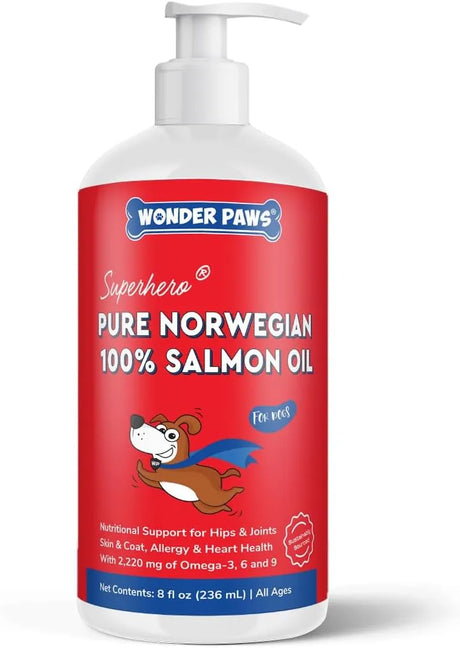WONDER PAWS - WONDER PAWS Pure Norwegian Salmon Oil 8 Fl.Oz. - The Red Vitamin MX - Aceite De Pescado Para Perros - {{ shop.shopifyCountryName }}