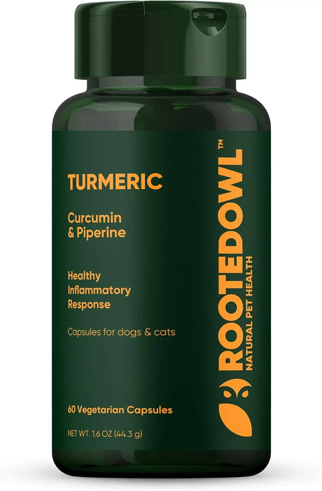 ROOTED OWL - Rooted Owl Turmeric Supplement for Dogs 60 Capsulas - The Red Vitamin MX - Cuidado De Cadera Y Articulaciones Para Perros - {{ shop.shopifyCountryName }}