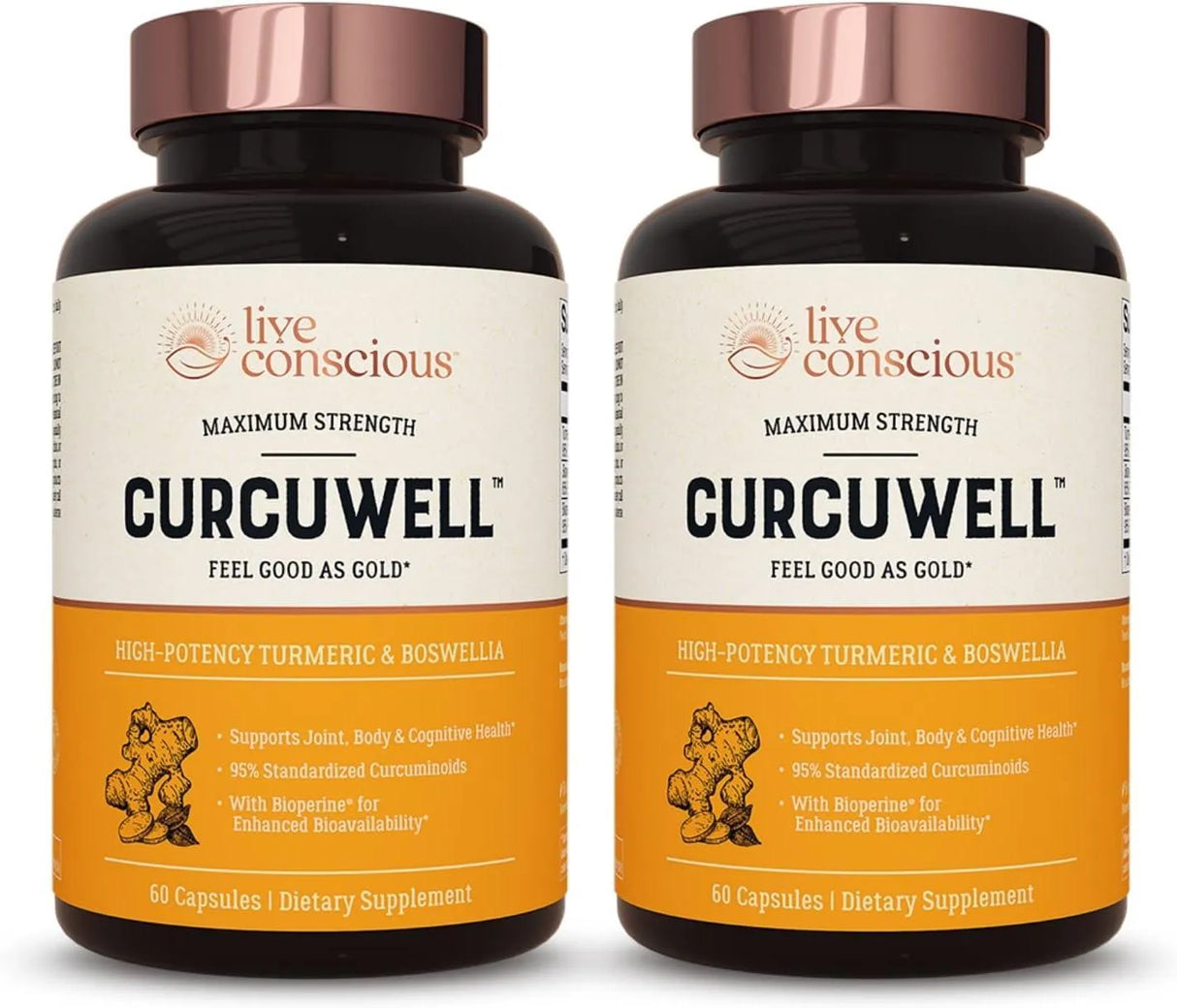 LIVE CONSCIOUS - Live Conscious CurcuWell Curcumin and Boswellia Blend 60 Capsulas 2 Pack - The Red Vitamin MX - Suplementos Alimenticios - {{ shop.shopifyCountryName }}