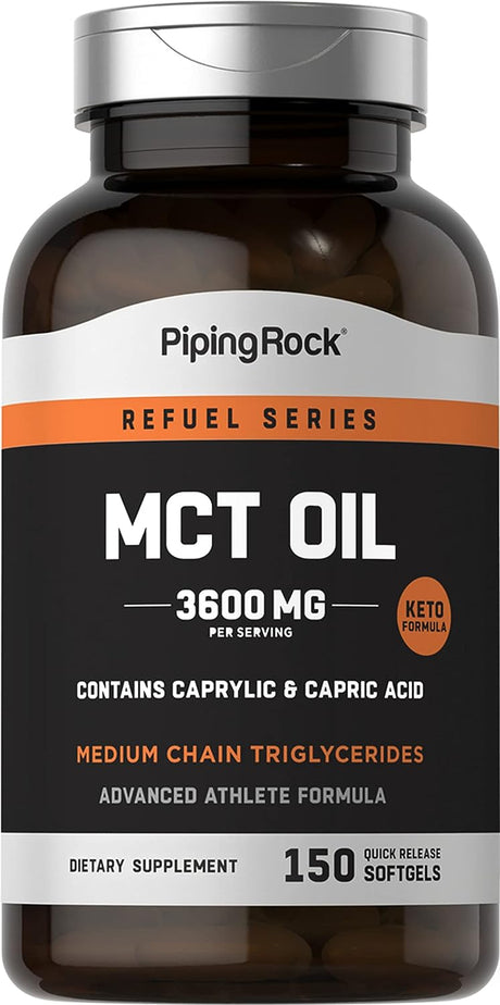 Piping Rock MCT Oil Capsules 1200Mg. 150 Capsulas Blandas - The Red Vitamin MX - Suplementos Alimenticios - PIPING ROCK