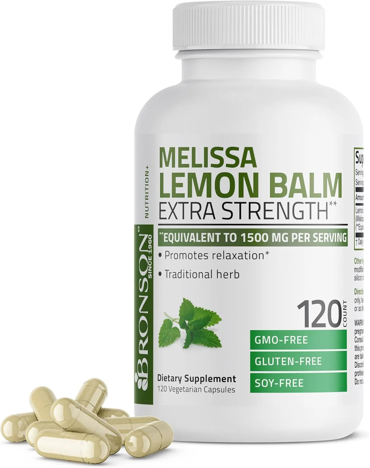 BRONSON - Bronson Melissa Lemon Balm Extra Strength 120 Capsulas - The Red Vitamin MX - Suplementos Alimenticios - {{ shop.shopifyCountryName }}