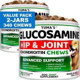 YUMA'S Glucosamine for Dogs Hip and Joint Supplement 170 Masticables 2 Pack