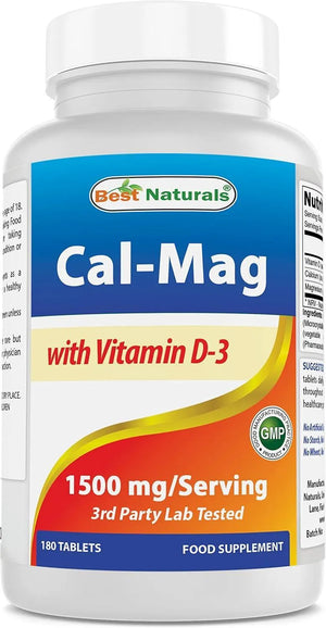 BEST NATURALS - Best Naturals Calcium Magnesium with Vitamin D3 180 Tabletas - The Red Vitamin MX - Suplementos Alimenticios - {{ shop.shopifyCountryName }}