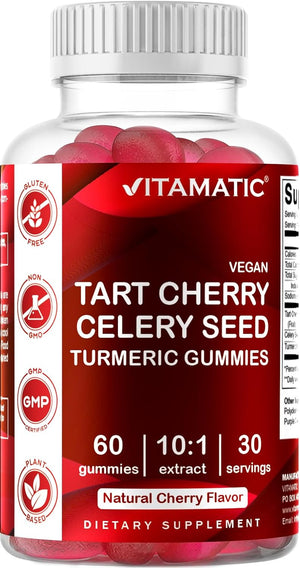 VITAMATIC - Vitamatic Tart Cherry with Celery Seed Gummies 60 Gomitas - The Red Vitamin MX - Suplementos Alimenticios - {{ shop.shopifyCountryName }}