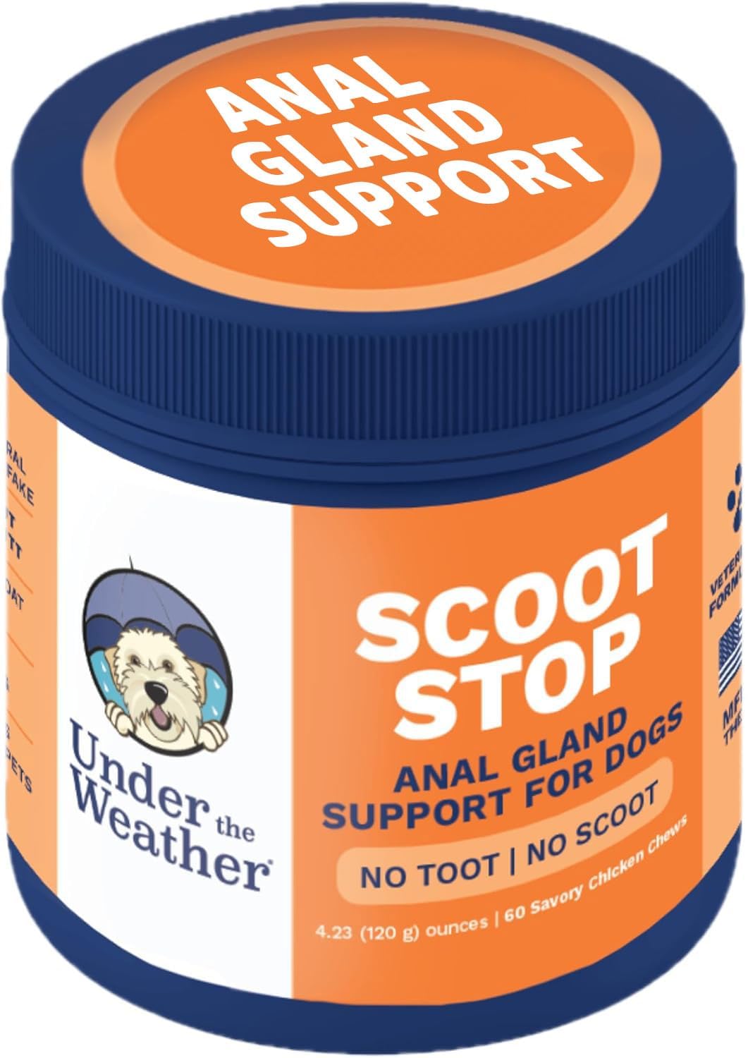 Under The Weather Scoot Stop Chews for Dogs 60 Masticables