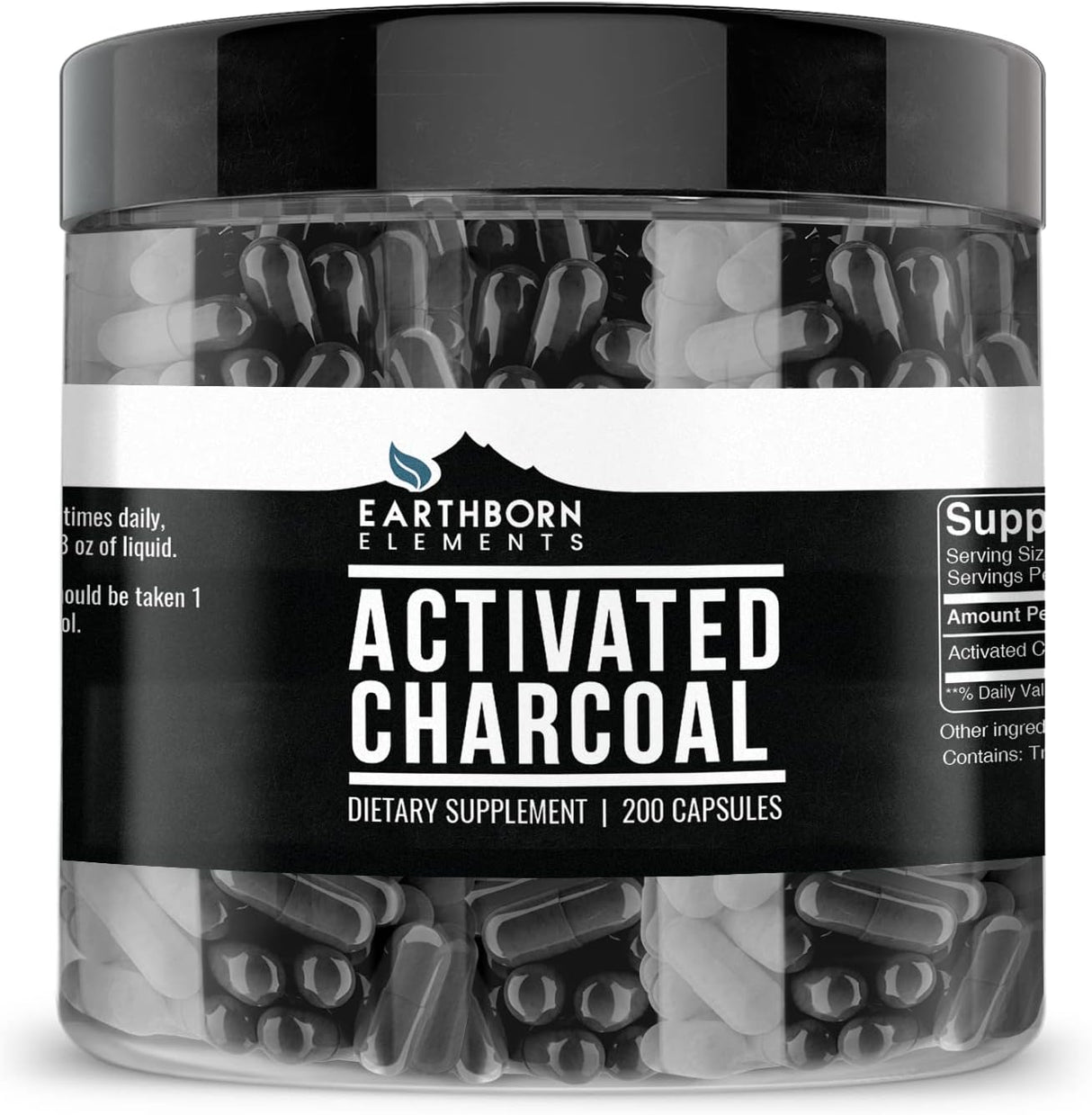 Earthborn Elements Activated Charcoal 200 Capsulas