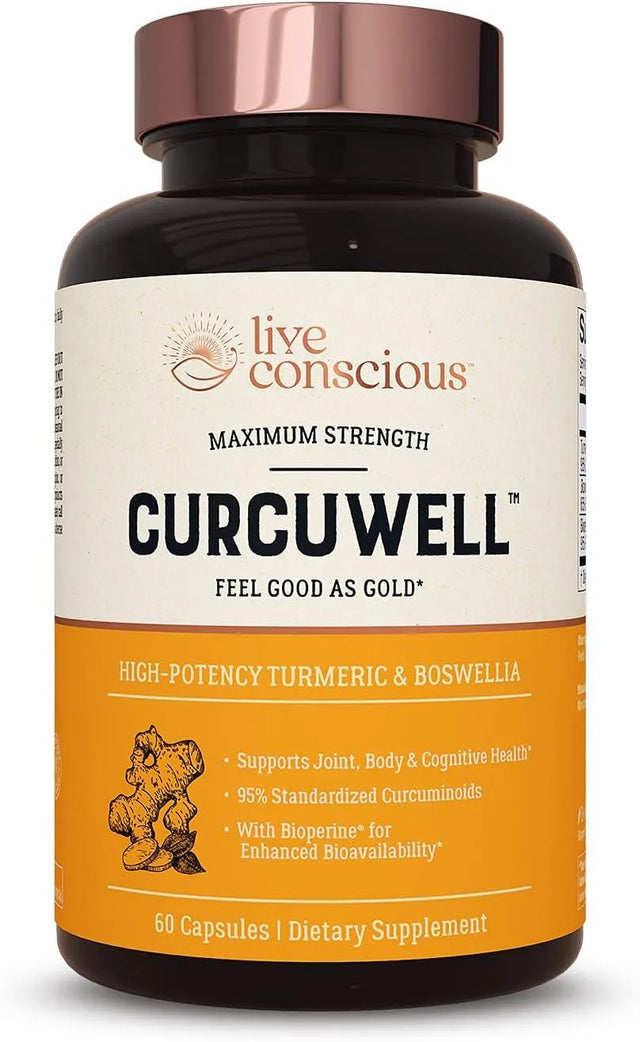 LIVE CONSCIOUS - Live Conscious CurcuWell Curcumin and Boswellia Blend 60 Capsulas - The Red Vitamin MX - Suplementos Alimenticios - {{ shop.shopifyCountryName }}