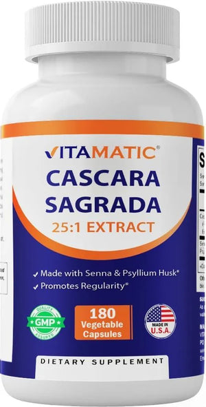 VITAMATIC - Vitamatic Cascara Sagrada 25:1 Extract 5000Mg. 180 Capsulas - The Red Vitamin MX - Suplementos Alimenticios - {{ shop.shopifyCountryName }}