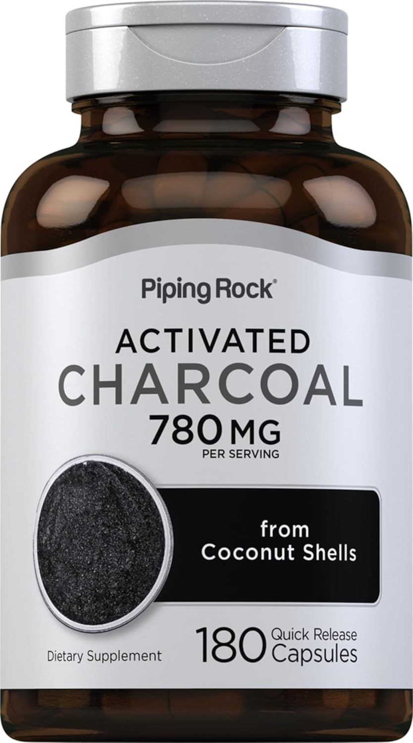 Piping Rock Activated Charcoal 780Mg. 180 Capsulas