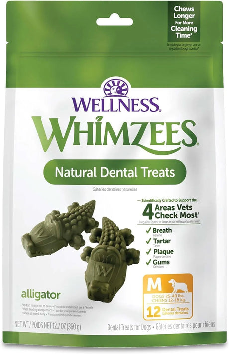 WELLNESS WHIMZEES - Whimzees Wellness Alligator Dog Dental Treats Medium Size 12 Piezas - The Red Vitamin MX - Cuidado Dental Para Perros - {{ shop.shopifyCountryName }}