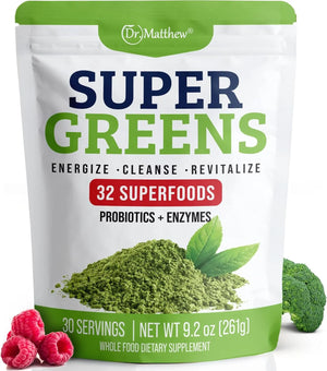 DR. MATTTHEW - Dr. Matthew Super Greens Powder 30 Servicios 261Gr. - The Red Vitamin MX - Suplementos Alimenticios - {{ shop.shopifyCountryName }}