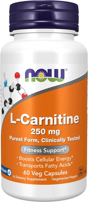 NOW SUPPLEMENTS - NOW Supplements L-Carnitine 250Mg. 60 Capsulas - The Red Vitamin MX - Suplementos Alimenticios - {{ shop.shopifyCountryName }}