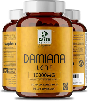 EARTH BOTANIC ORGANIC - Earth BOTANIC Organic Damiana Leaf Extract 10:1 120 Capsulas - The Red Vitamin MX - Suplementos Alimenticios - {{ shop.shopifyCountryName }}