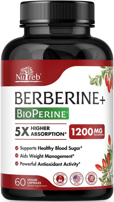 NUTREB - Nutreb Berberine 1200Mg. 60 Capsulas - The Red Vitamin MX - Suplementos Alimenticios - {{ shop.shopifyCountryName }}