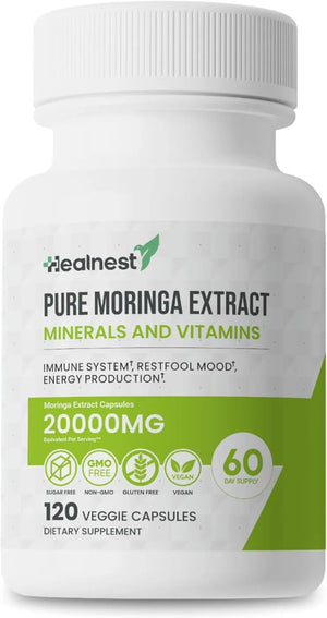 HEALNEST - HEALNEST Pure Moringa Extract 20,000Mg. 120 Capsulas - The Red Vitamin MX - Suplementos Alimenticios - {{ shop.shopifyCountryName }}