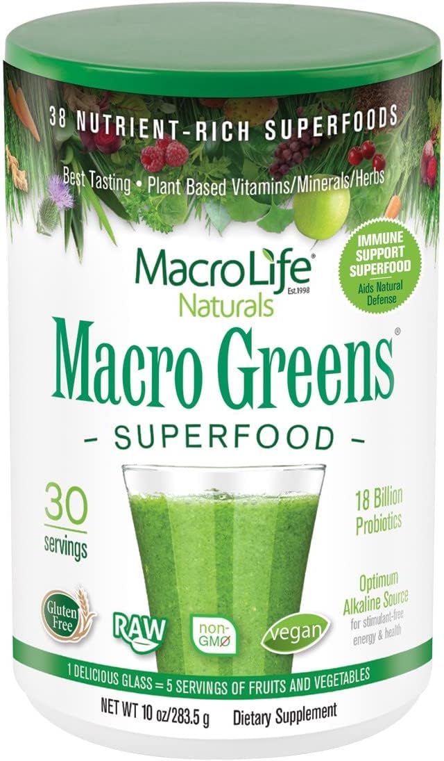 MacroLife Naturals Macro Greens Powder 30 Servicios 283Gr.