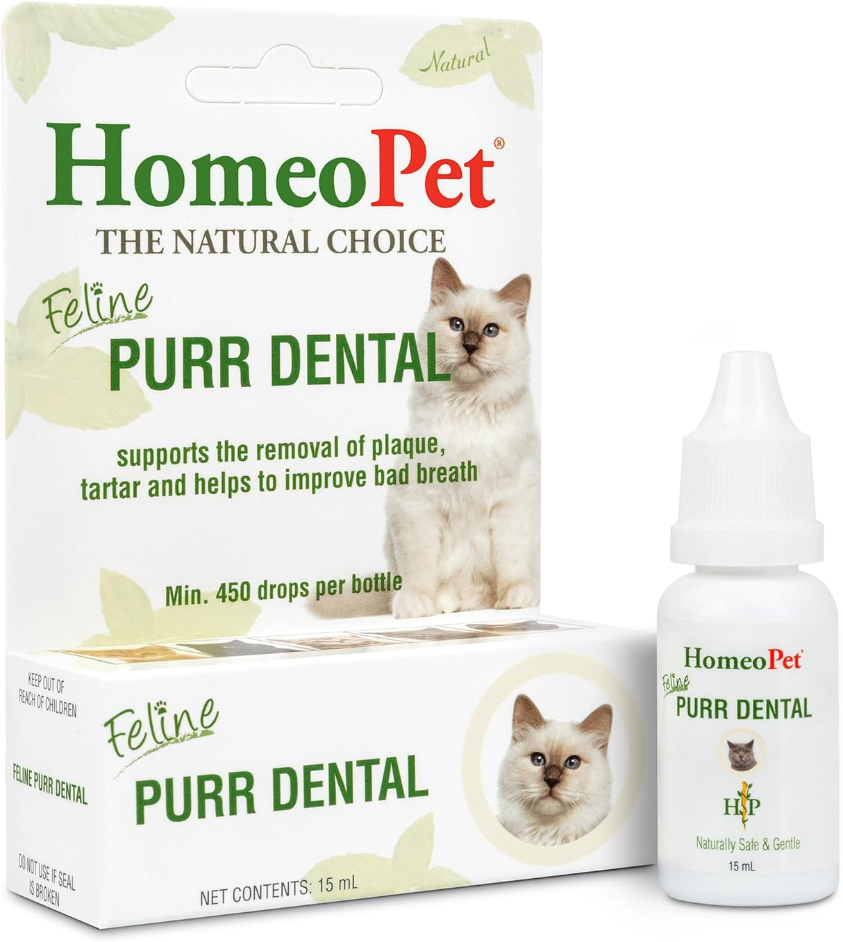 HomeoPet Feline Purr Dental Safe and Natural Tooth and Dental Care for Cats 15Ml.