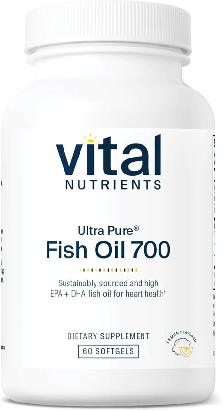 VITAL NUTRIENTS - Vital Nutrients Ultra Pure Fish Oil 700 60 Capsulas Blandas - The Red Vitamin MX - Suplementos Alimenticios - {{ shop.shopifyCountryName }}