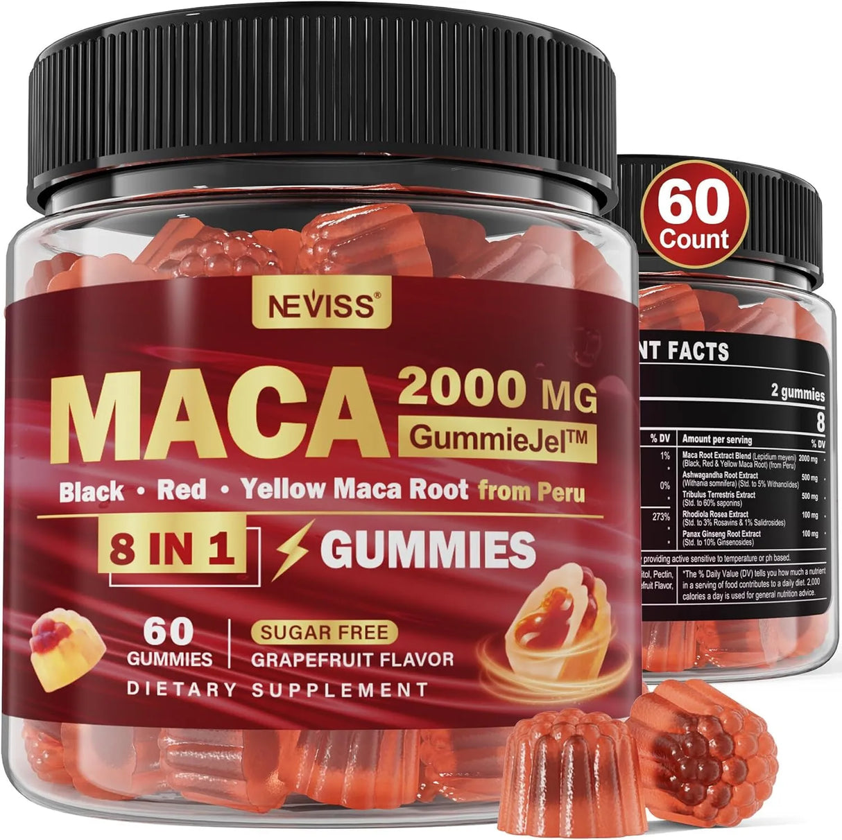 NEVISS - NEVISS Sugar Free Maca Root Filled Gummies 60 Gomitas - The Red Vitamin MX - Suplementos Alimenticios - {{ shop.shopifyCountryName }}