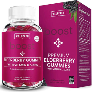 WELLPATH - WellPath Boost Elderberry Gummies with Zinc & Vitamin C 60 Gomitas - The Red Vitamin MX - Suplementos Alimenticios - {{ shop.shopifyCountryName }}