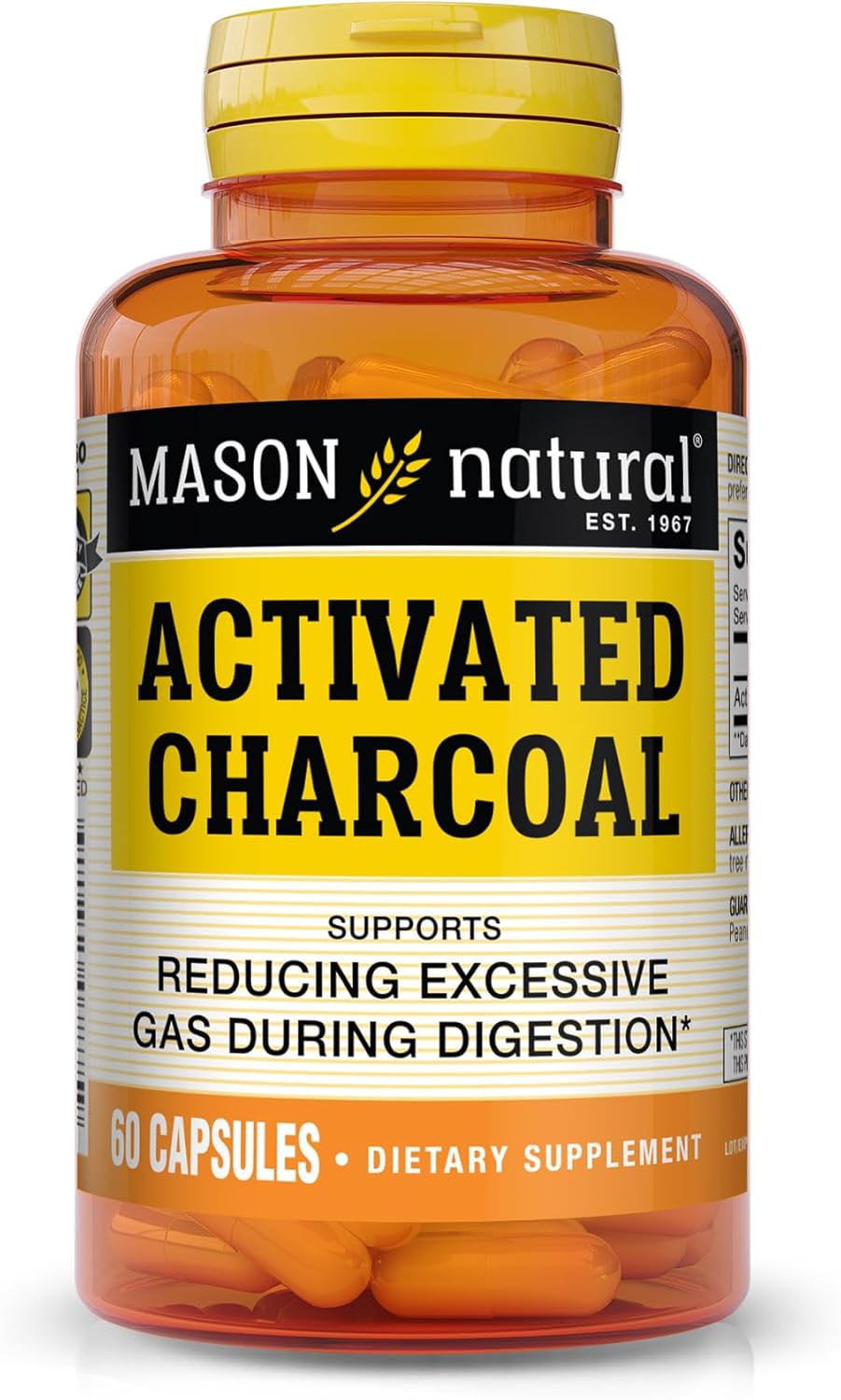 MASON NATURAL Activated Charcoal 60 Capsulas