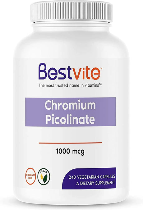 BESTVITE - BESTVITE Chromium Picolinate 1000mcg 240 Capsulas - The Red Vitamin MX - Suplementos Alimenticios - {{ shop.shopifyCountryName }}