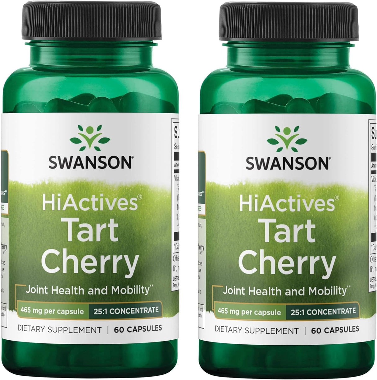 Swanson HiActives Tart Cherry 465Mg. 60 Capsulas 2 Pack