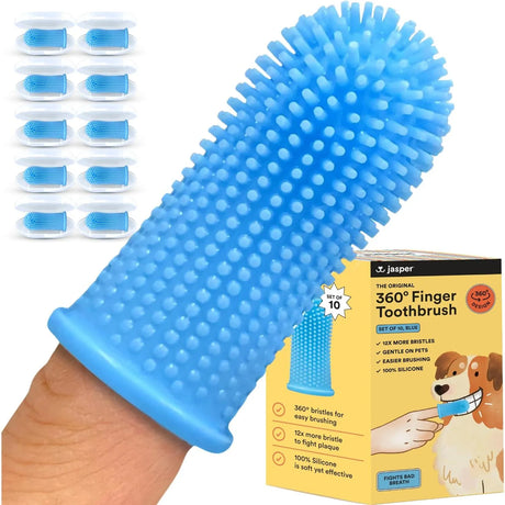 JASPER - Jasper Dog Toothbrush Blue 10 Pack - The Red Vitamin MX - Cuidado Dental Para Perros - {{ shop.shopifyCountryName }}