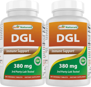 BEST NATURALS - Best Naturals DGL Chewable 380Mg. 180 Tabletas Masticables 2 Pack - The Red Vitamin MX - Suplementos Alimenticios - {{ shop.shopifyCountryName }}