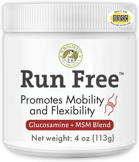 WHOLISTIC PET ORGANICS - Wholistic Pet Organics Run Free Dog Joint Supplement 113Gr. - The Red Vitamin MX - Cuidado De Cadera Y Articulaciones Para Perros - {{ shop.shopifyCountryName }}