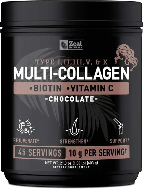 ZEAL NATURALS - Zeal Naturals Premium Multi Collagen Peptides Protein Powder Chocolate 603Gr. - The Red Vitamin MX - Suplementos Alimenticios - {{ shop.shopifyCountryName }}