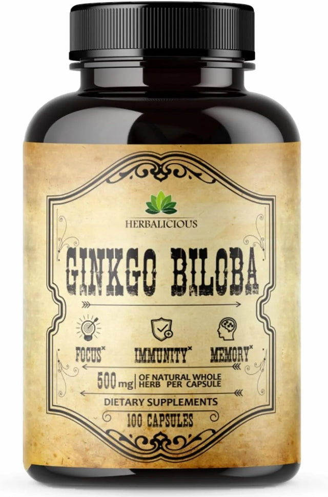 HERBALICIOUS - HERBALICIOUS Ginkgo Biloba 500Mg. 100 Capsulas - The Red Vitamin MX - Suplementos Alimenticios - {{ shop.shopifyCountryName }}