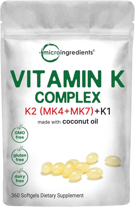 MICRO INGREDIENTS - Micro Ingredients Super Vitamin K Complex 360 Capsulas Blandas - The Red Vitamin MX - Suplementos Alimenticios - {{ shop.shopifyCountryName }}