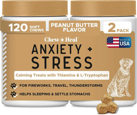 CHEW + HEAL - Chew + Heal Labs Calming Chews for Dogs Peanut Butter 60 Masticables 2 Pack - The Red Vitamin MX - Relajantes Para Perros - {{ shop.shopifyCountryName }}