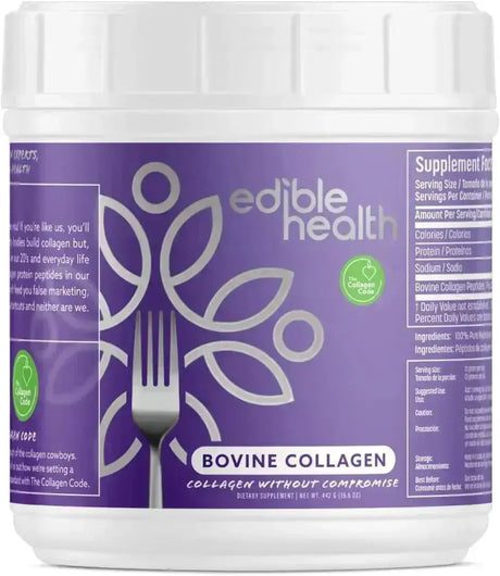EDIBLE HEALTH - Edible Health Bovine Collagen Peptides Powder 442Gr. - The Red Vitamin MX - Suplementos Alimenticios - {{ shop.shopifyCountryName }}