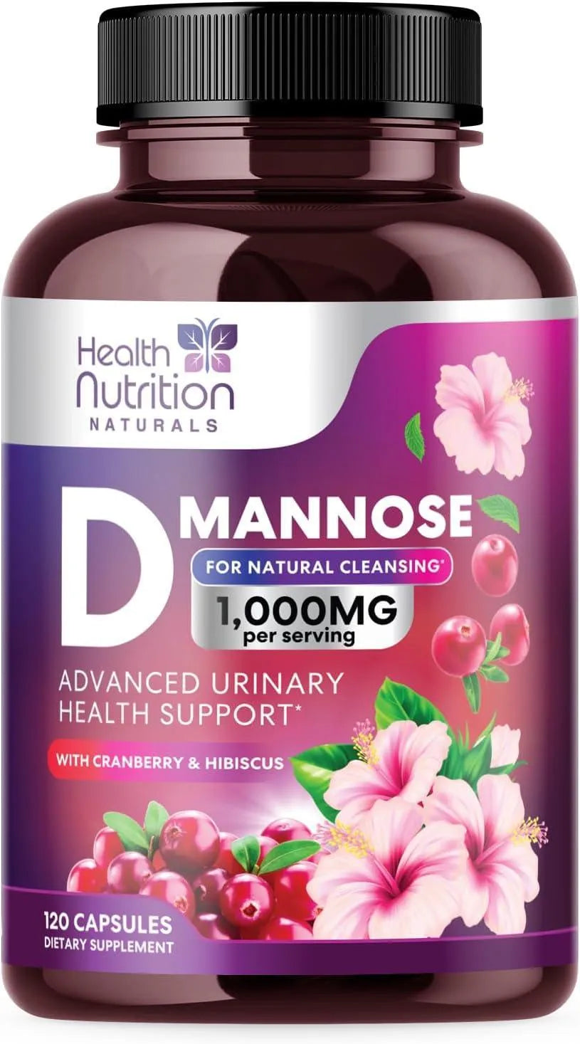 HEALTH NUTRITION NATURALS - Health Nutrition Naturals DMannose with Cranberry Extract 1350Mg. 120 Capsulas - The Red Vitamin MX - Suplementos Alimenticios - {{ shop.shopifyCountryName }}