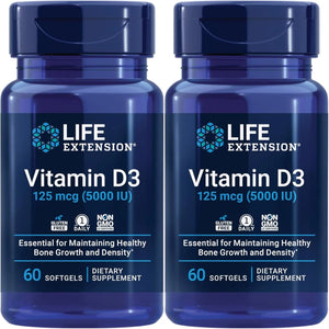 LIFE EXTENSION - Life Extension Vitamin D3 125mcg 60 Capsulas Blandas 2 Pack - The Red Vitamin MX - Suplementos Alimenticios - {{ shop.shopifyCountryName }}