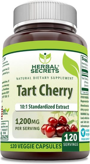 Herbal Secrets Tart Cherry 10:1 1200Mg. 120 Capsulas