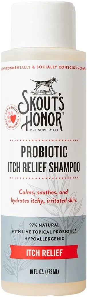 SKOUT'S HONOR - SKOUT'S HONOR Probiotic Itch Relief Shampoo for Pets 16 Fl.Oz. - The Red Vitamin MX - Remedios Para La Picazón De Perros - {{ shop.shopifyCountryName }}