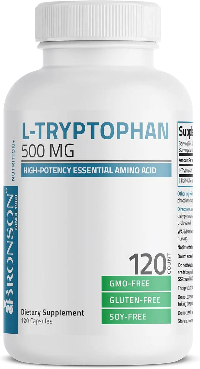 BRONSON - Bronson L-Tryptophan 500Mg. 120 Capsulas - The Red Vitamin MX - Suplementos Alimenticios - {{ shop.shopifyCountryName }}