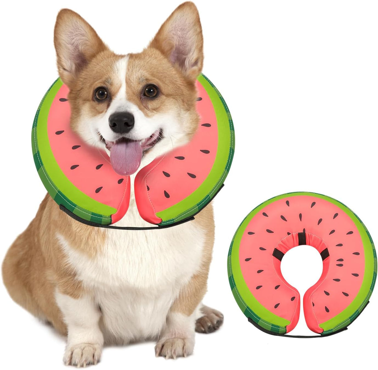 MIDOG Inflatable Dog Cone Collar Watermelon SMALL Neck 8"-11"