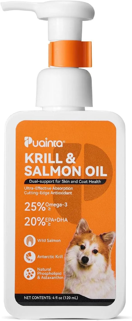 PUAINTA - PUAINTA Fish Oil for Dogs Antarctic Krill & Wild Alaskan Salmon Oil 4 Fl.Oz. - The Red Vitamin MX - Aceite De Pescado Para Perros - {{ shop.shopifyCountryName }}