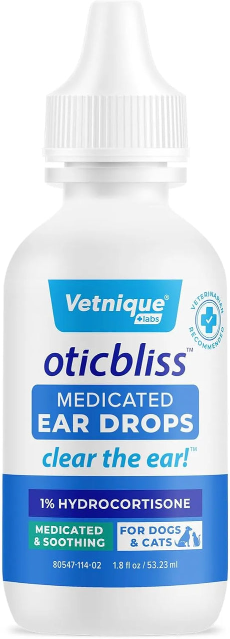 VETNIQUE - Vetnique Oticbliss Medicated Cat & Dog Ear Cleaner Drops 1.8 Fl.Oz. - The Red Vitamin MX - Cuidado Del Oído De Perros - {{ shop.shopifyCountryName }}