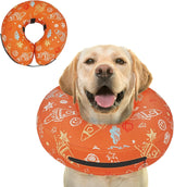 Toptakeit Elevated Inflatable Dog Collar ORANGE XXLARGE