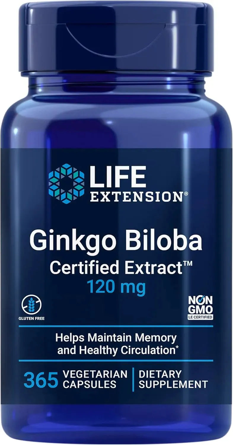 LIFE EXTENSION - Life Extension Ginkgo Biloba Certified Extract 120Mg. 365 Capsulas - The Red Vitamin MX - Suplementos Alimenticios - {{ shop.shopifyCountryName }}